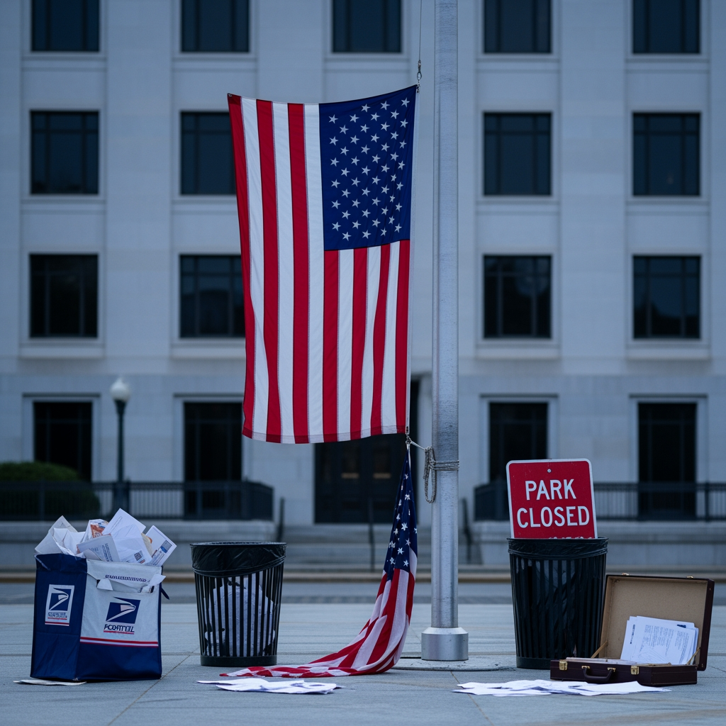 Illustration for: Unprecedented US Government Shutdown Effects