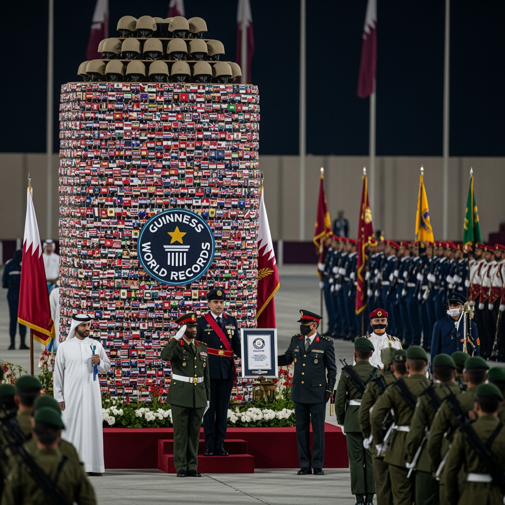 Illustration for: Qatar Achieves Guinness Record at Military Event