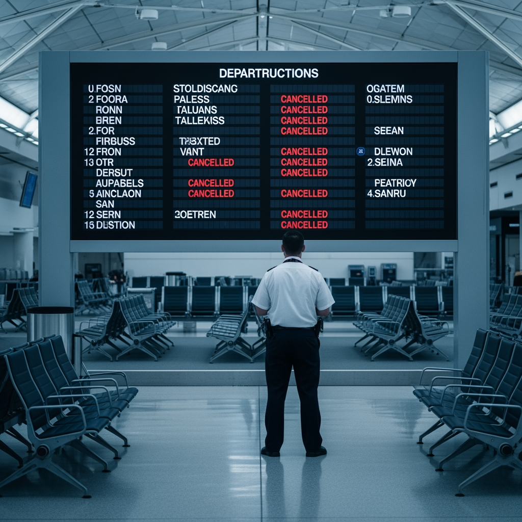 Illustration for: Flight Reductions Amid US Political Crisis