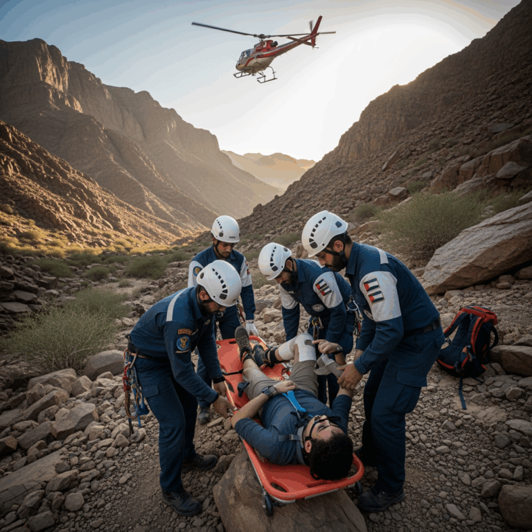 Illustration for: Oman: Swift Rescues for Injured Hikers