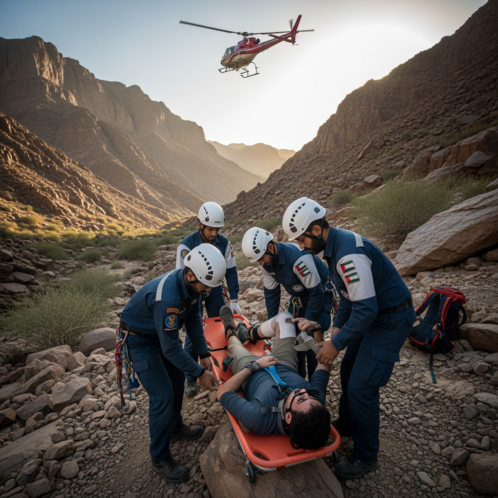 Illustration for: Oman: Swift Rescues for Injured Hikers