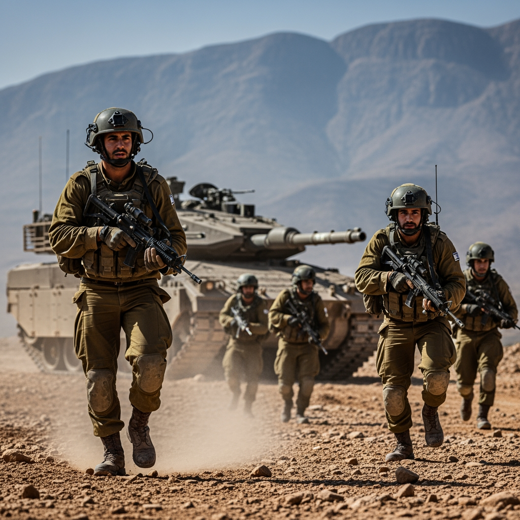Illustration for: Israeli Army Conducts 'Lion's Roar' Maneuvers