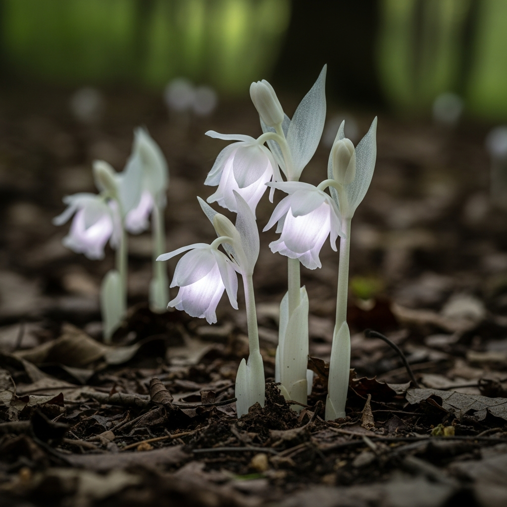 Illustration for: Rare Discovery of the Ghost Flower