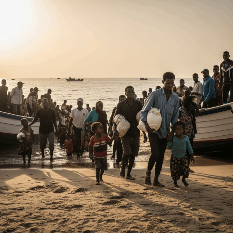 Illustration for: UN Reports Surge in African Migrants to Yemen