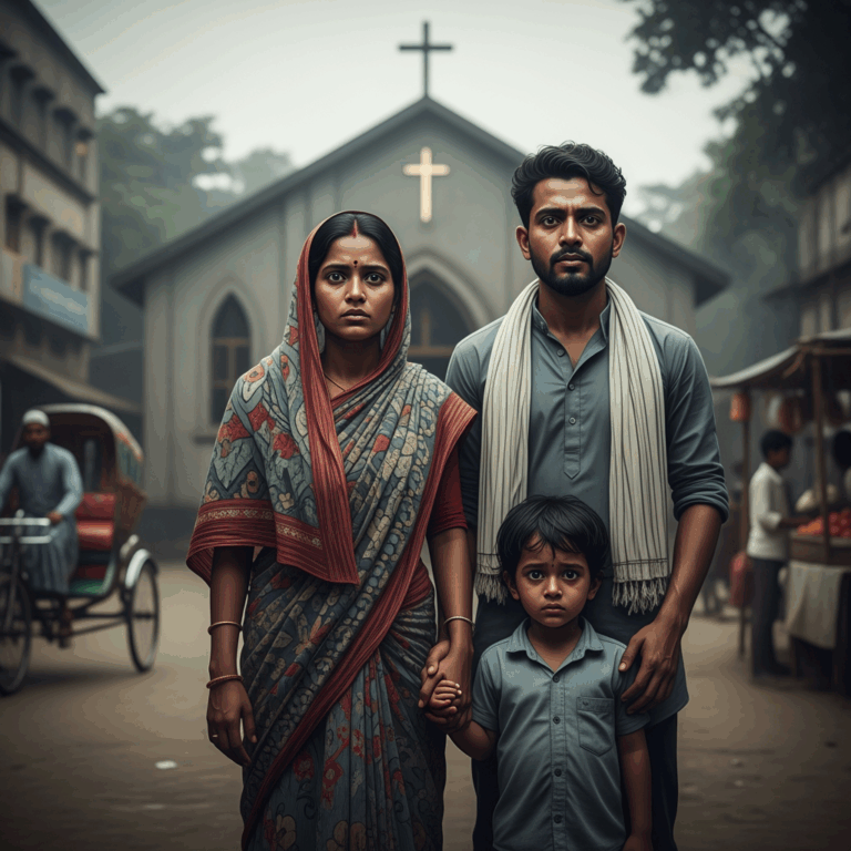 Illustration for: Fear Rises in Bangladesh's Christian Community