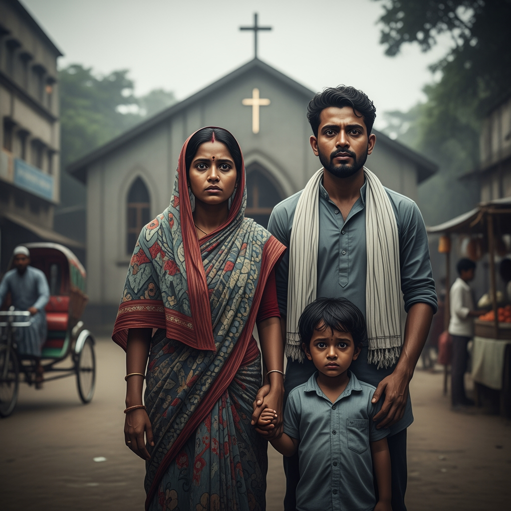 Illustration for: Fear Rises in Bangladesh's Christian Community