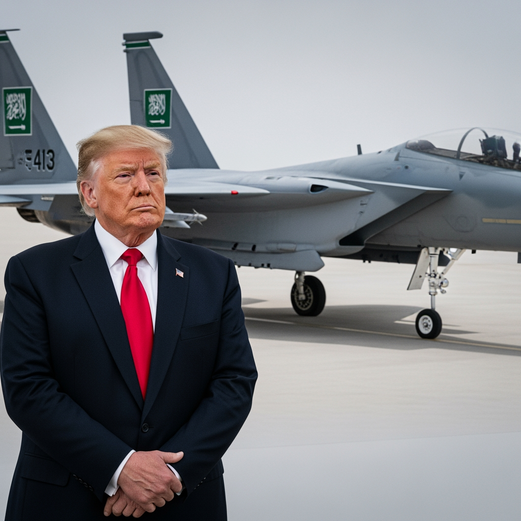 Illustration for: Trump Discusses Saudi Fighter Jet Purchase