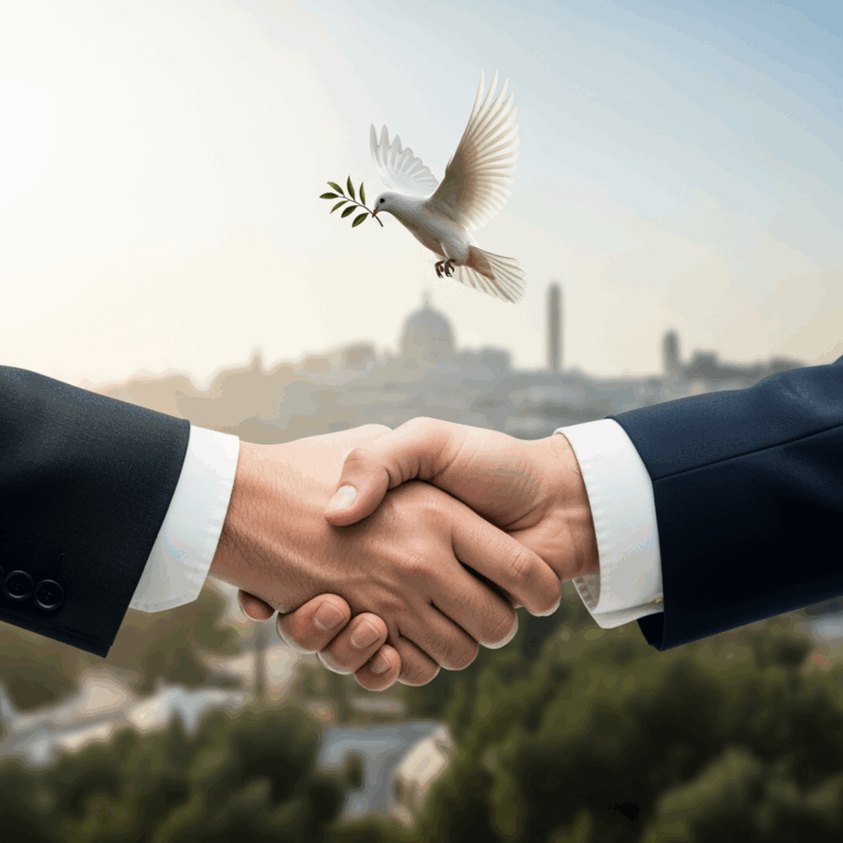 Illustration for: Israel and Hamas Reach Peace Agreement