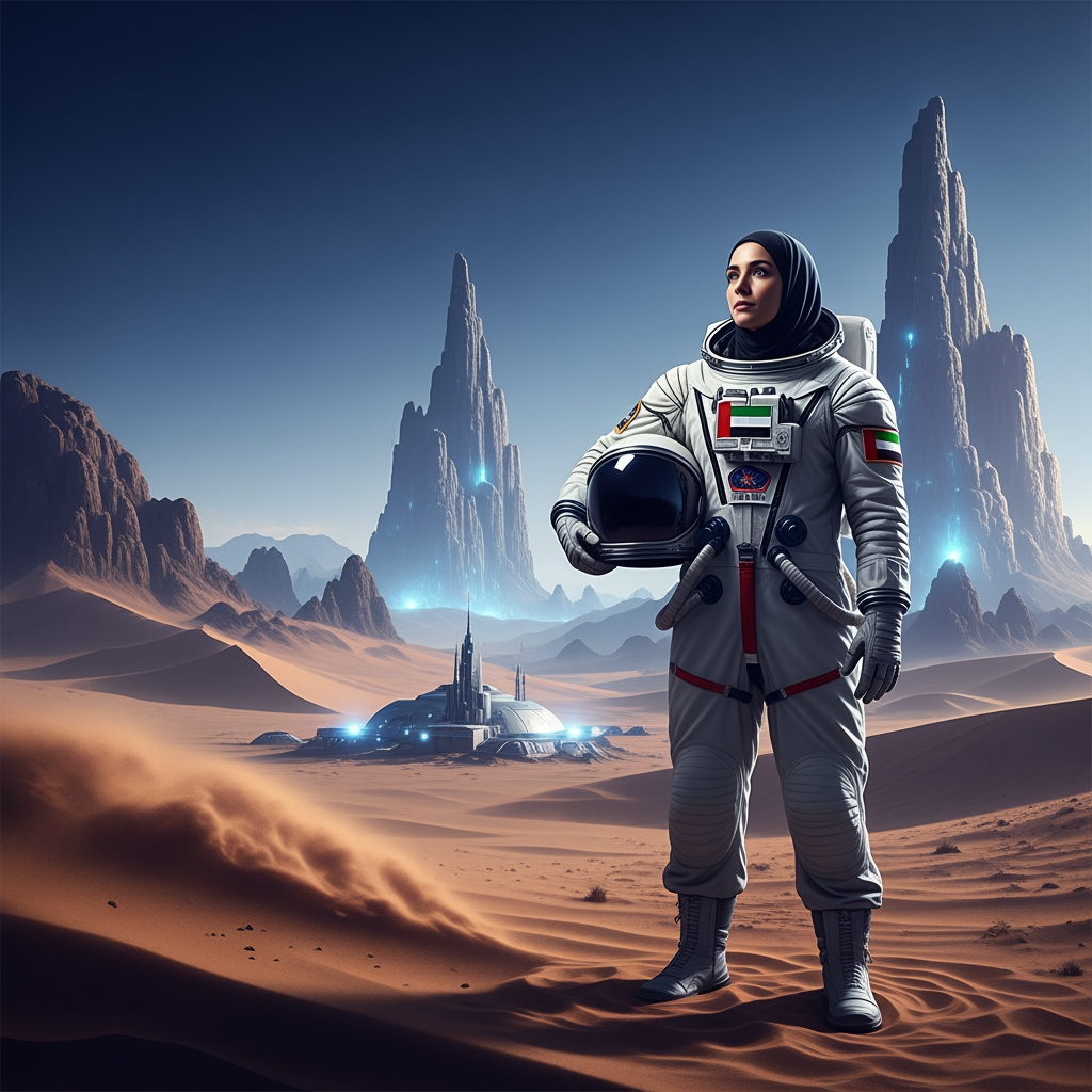 Illustration for: The Desert Beyond: UAE's First Female Astronaut Drama