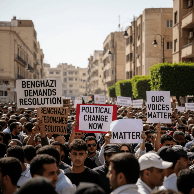 Illustration for: Protests in Benghazi Demand Political Resolution