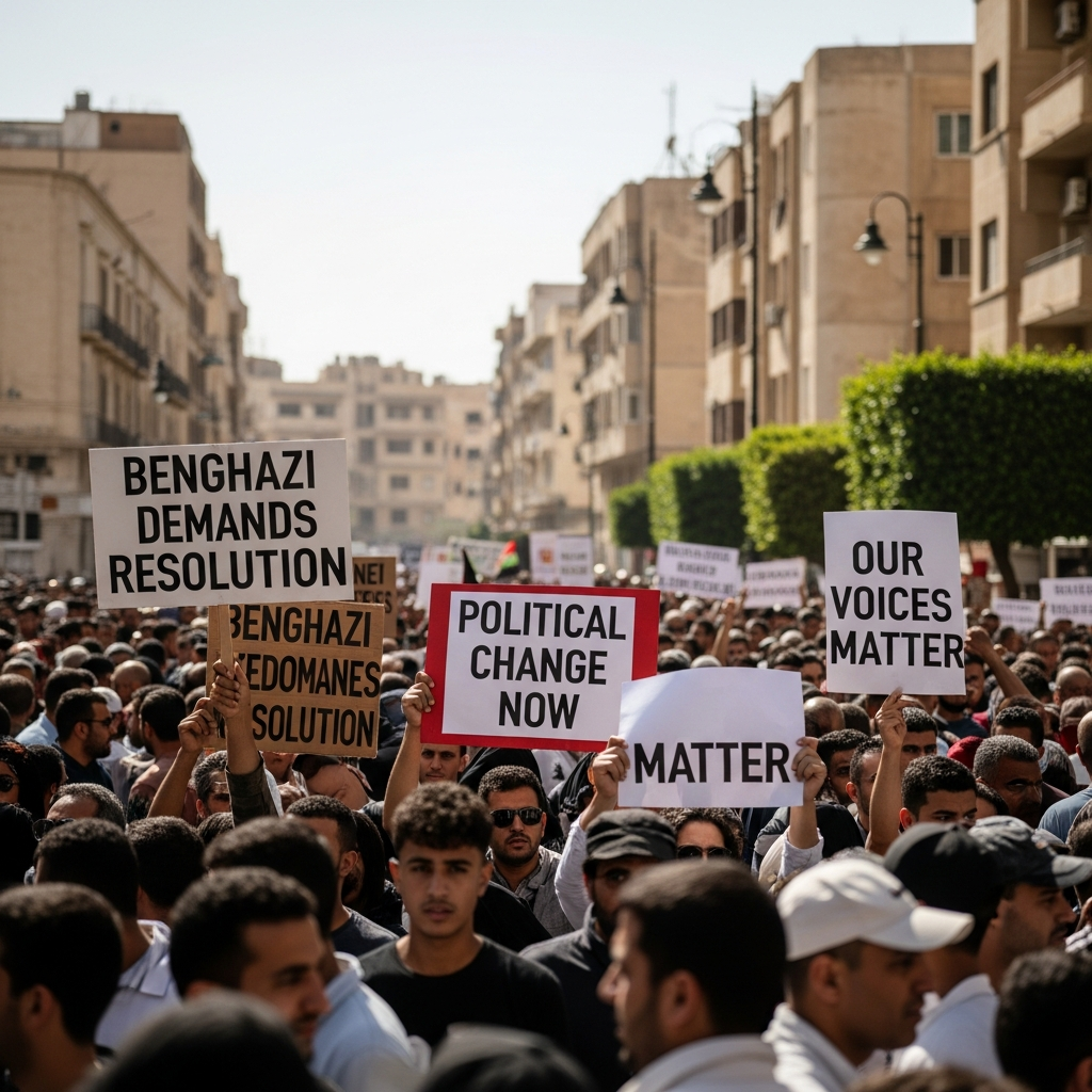 Illustration for: Protests in Benghazi Demand Political Resolution