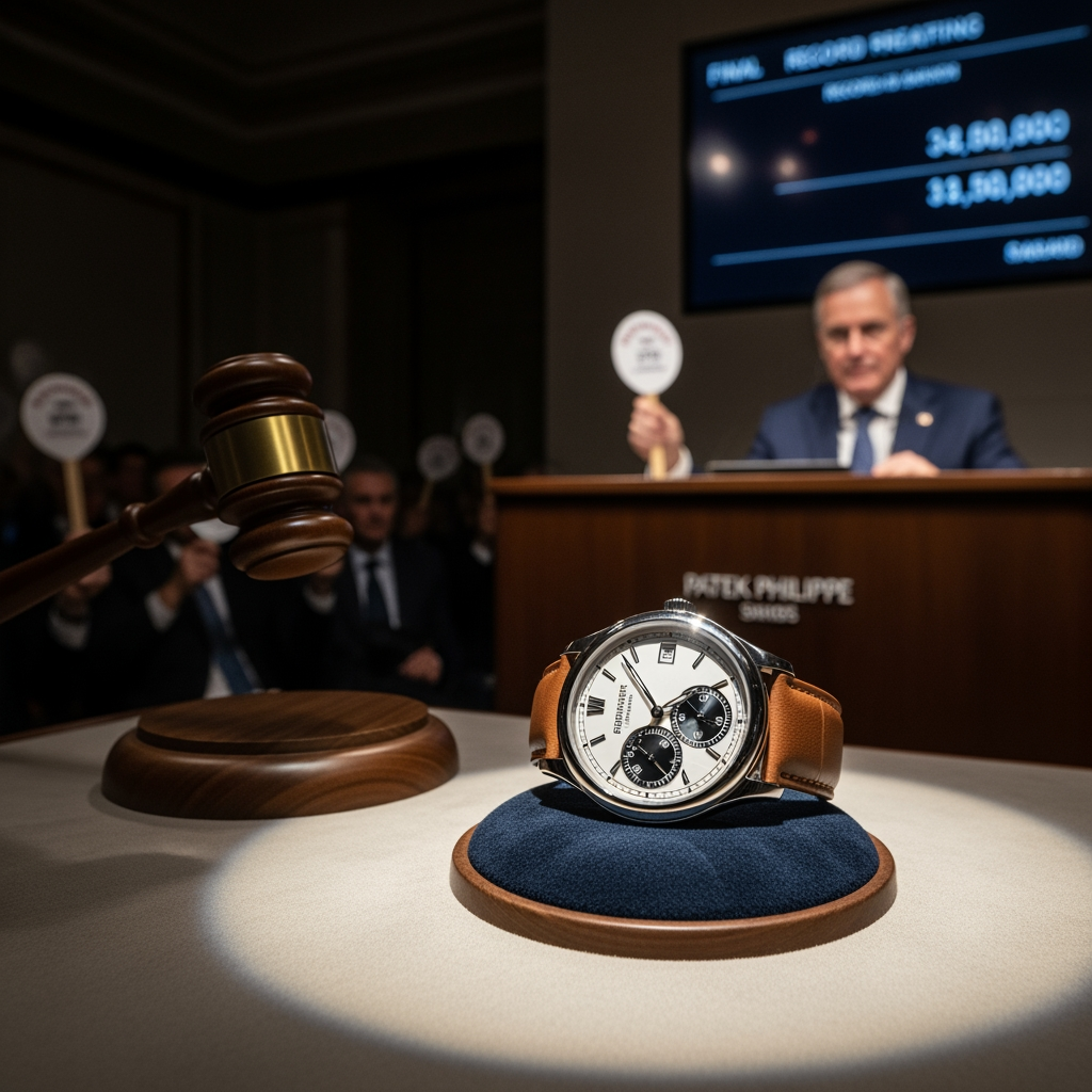 Illustration for: Patek Philippe Watch Sets New Auction Record