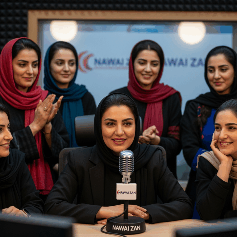 Illustration for: Women's Radio Station 'Nawai Zan' Launches in Herat
