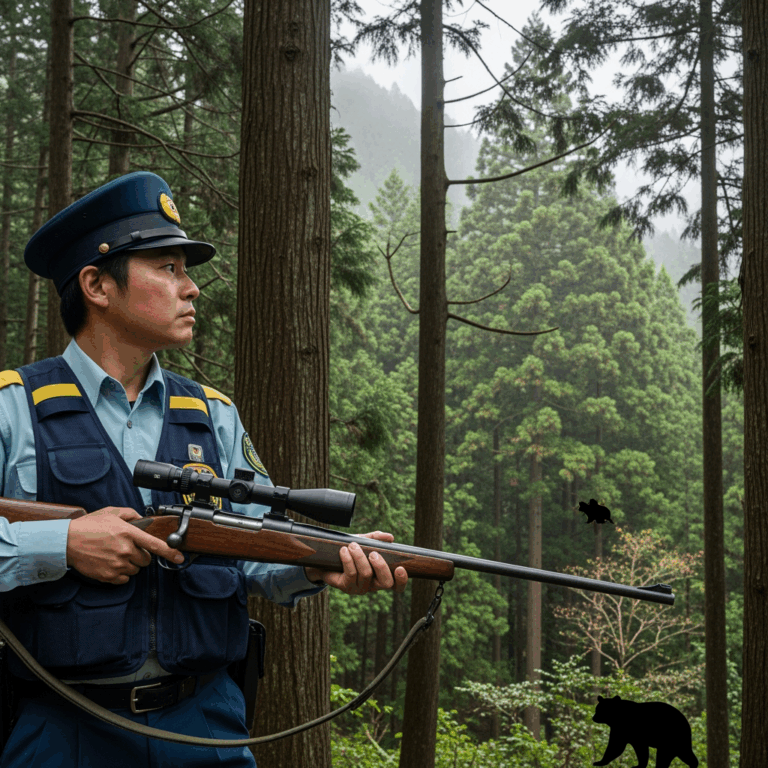 Illustration for: Japan Permits Rifles for Bear Control Amid Rising Attacks