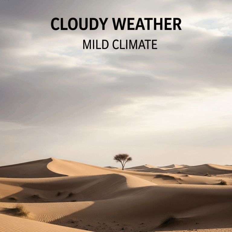 Illustration for: UAE Weather: Cloudy Skies and Mild Climate Forecast