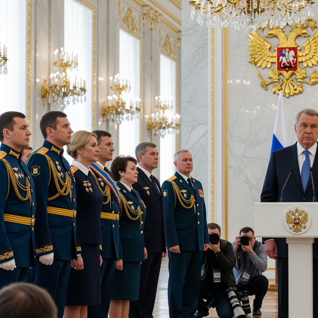 Illustration for: Russian President Honors Interior Ministry Officers