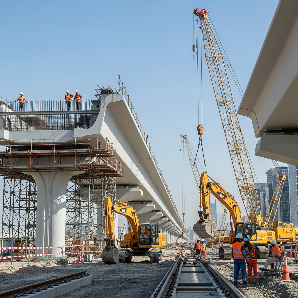 Illustration for: Dubai Metro Blue Line: 10% Complete in 5 Months