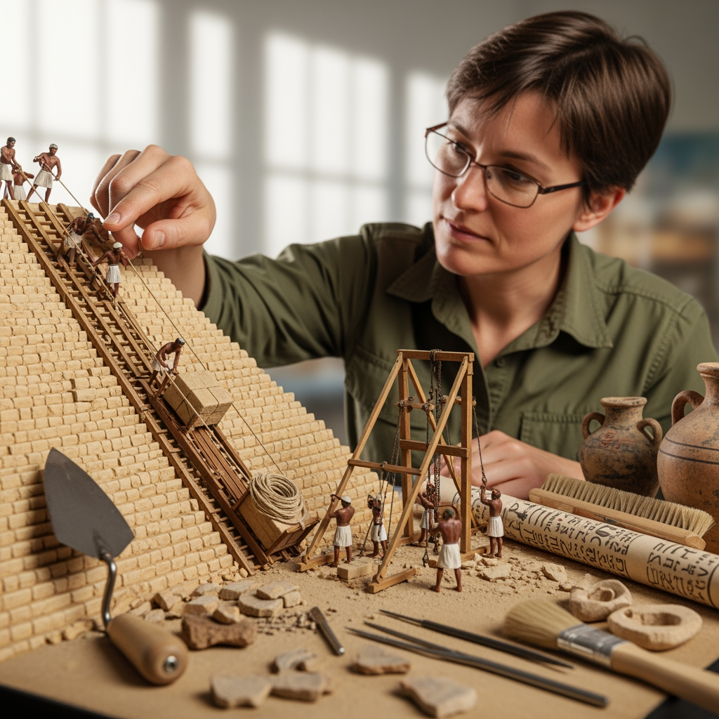 Illustration for: Debunking Claims on Pyramid Construction