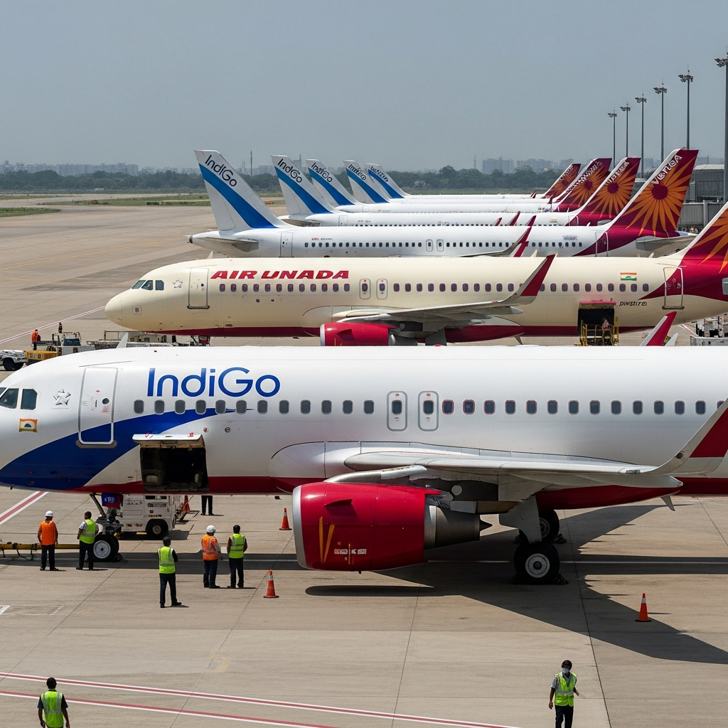 Illustration for: India Grounds Airbus A320 Fleet for Safety Upgrades