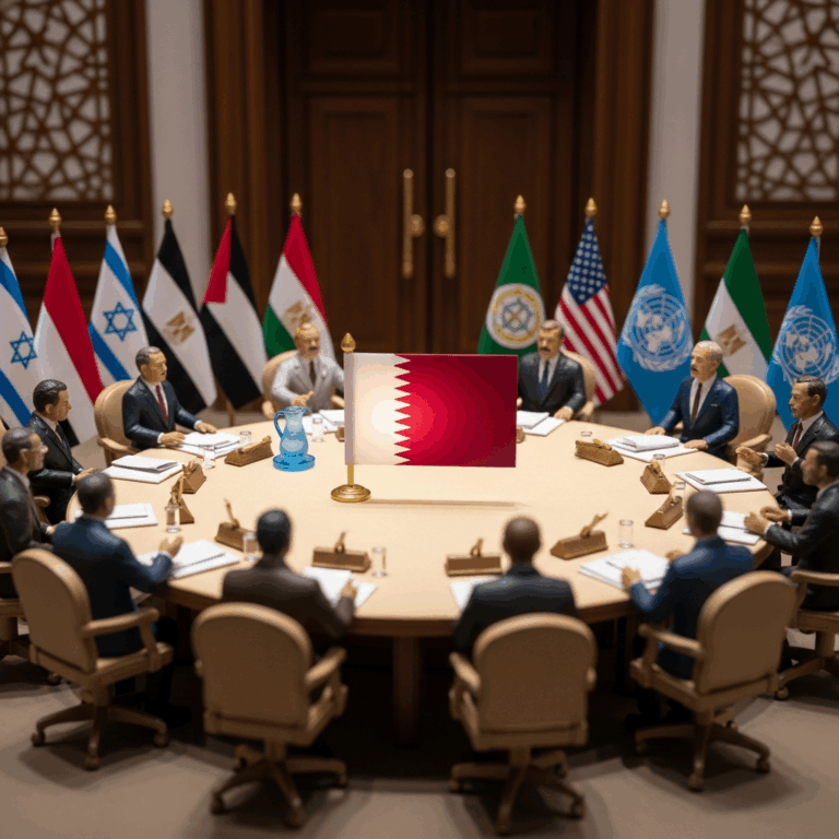 Illustration for: Qatar's Role in Middle East Peace Process