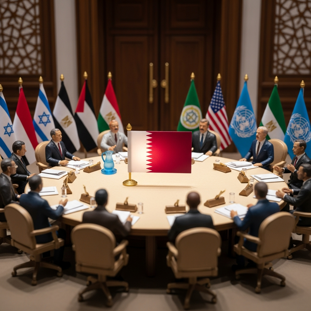 Illustration for: Qatar's Role in Middle East Peace Process