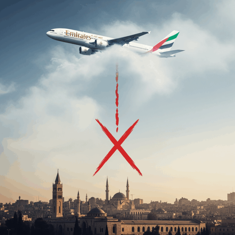 Illustration for: Emirates Suspends Flights to Damascus