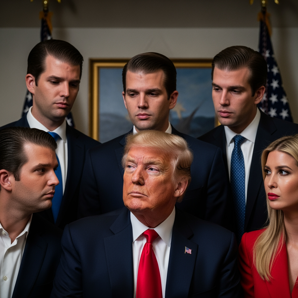 Illustration for: Trump Discusses Potential Presidential Run by His Children