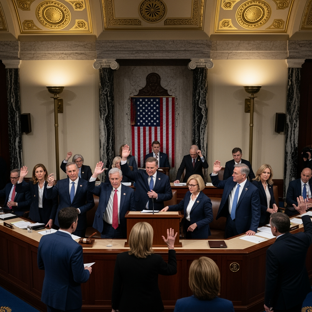 Illustration for: US Senate Approves Deal to End Longest Shutdown