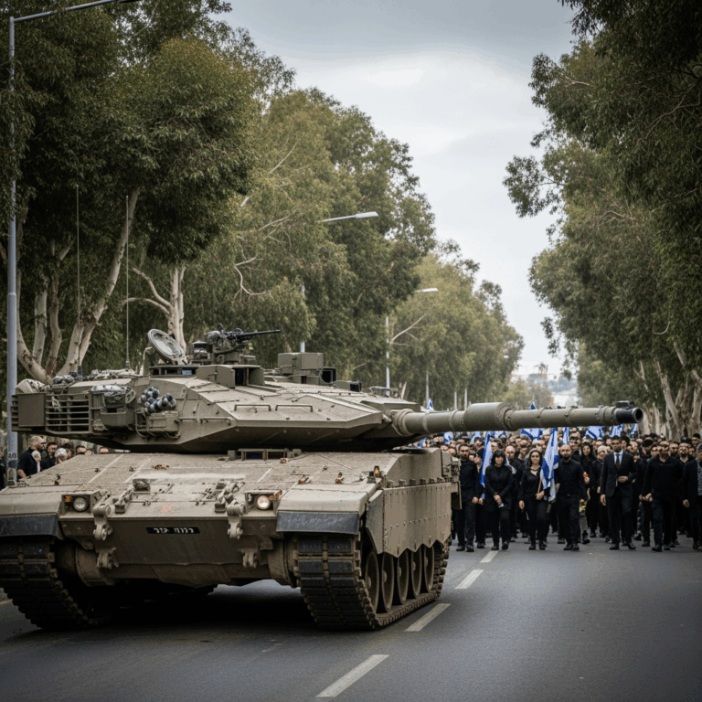 Illustration for: Sergeant Itai Chen's Funeral and Tank Recording