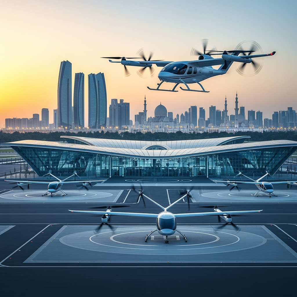 Illustration for: Abu Dhabi Airports to Build 10+ Vertiports