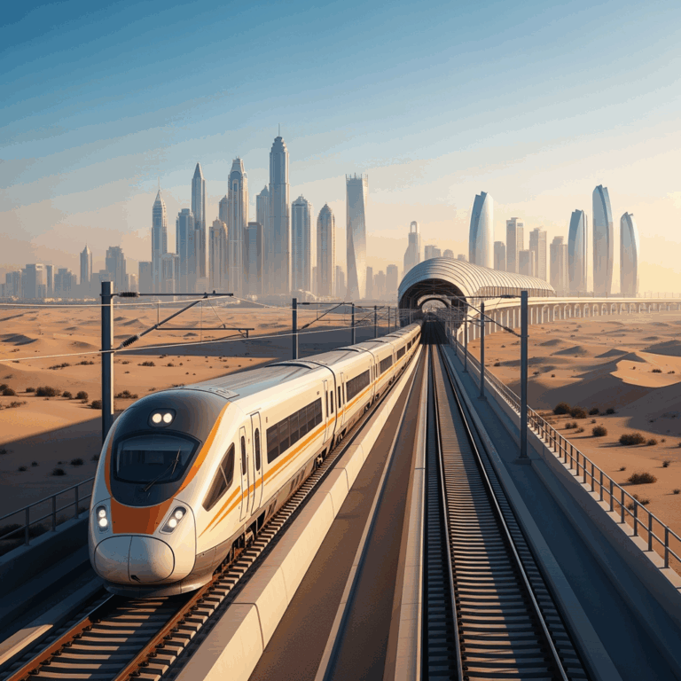 Illustration for: Etihad Rail to Connect Key UAE Cities by 2026