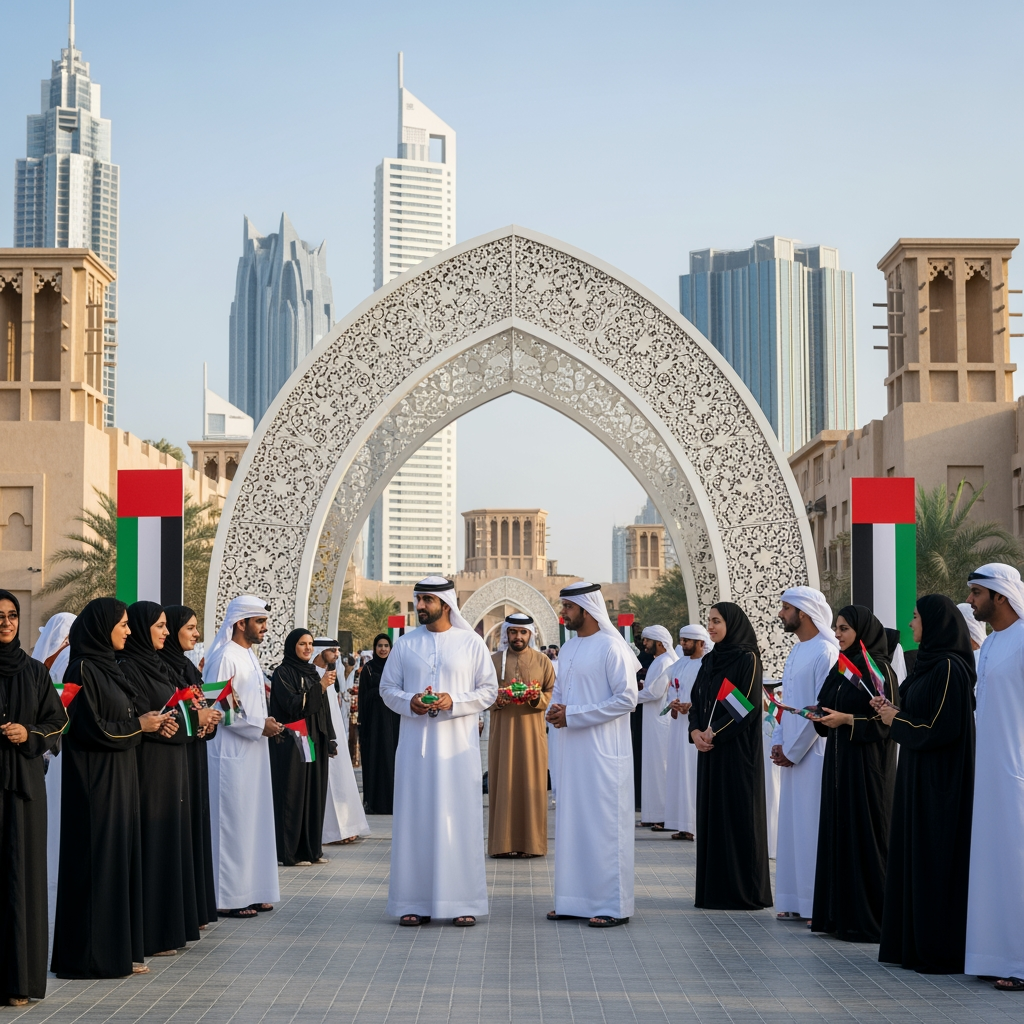Illustration for: UAE's Eid Al Etihad: Celebrate Unity & Heritage