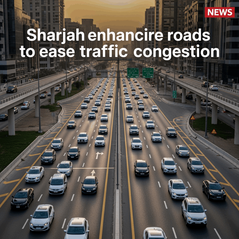 Illustration for: Sharjah Enhances Roads to Ease Traffic Congestion