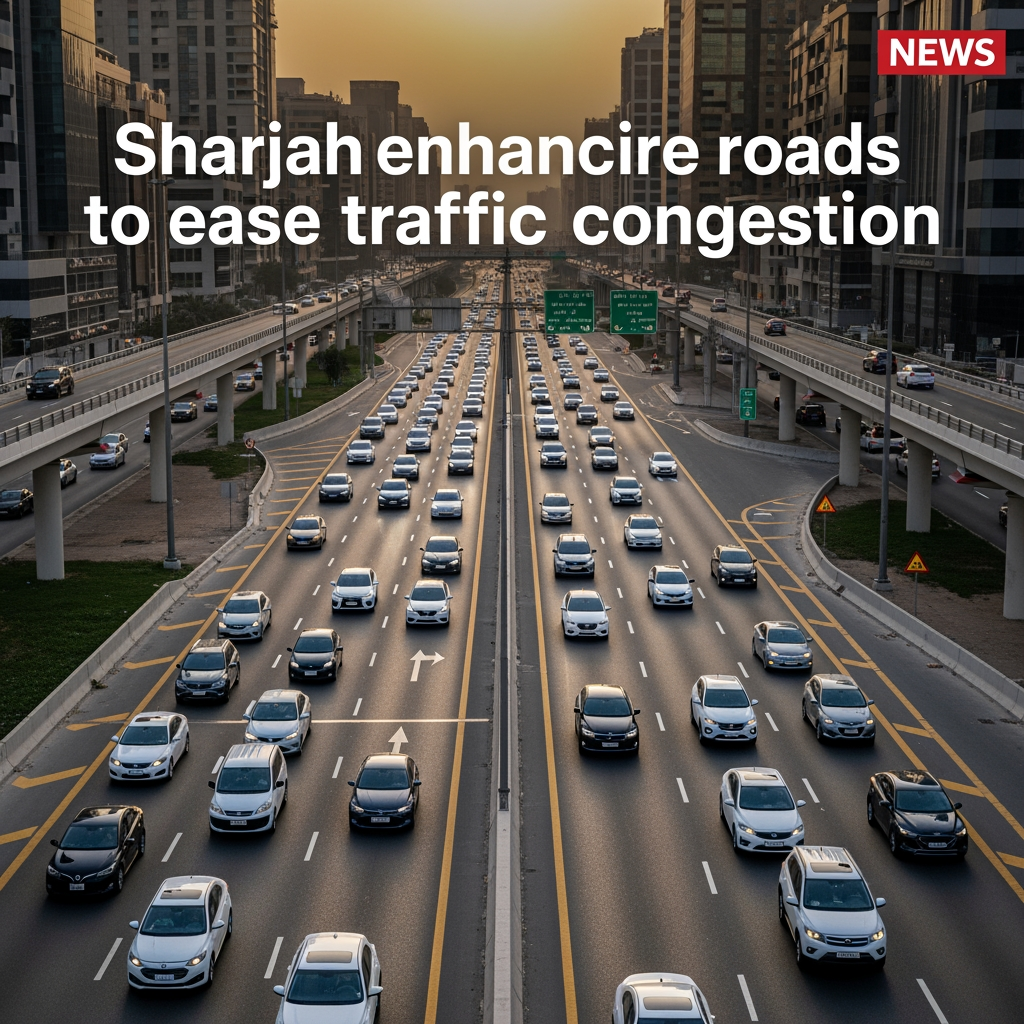 Illustration for: Sharjah Enhances Roads to Ease Traffic Congestion
