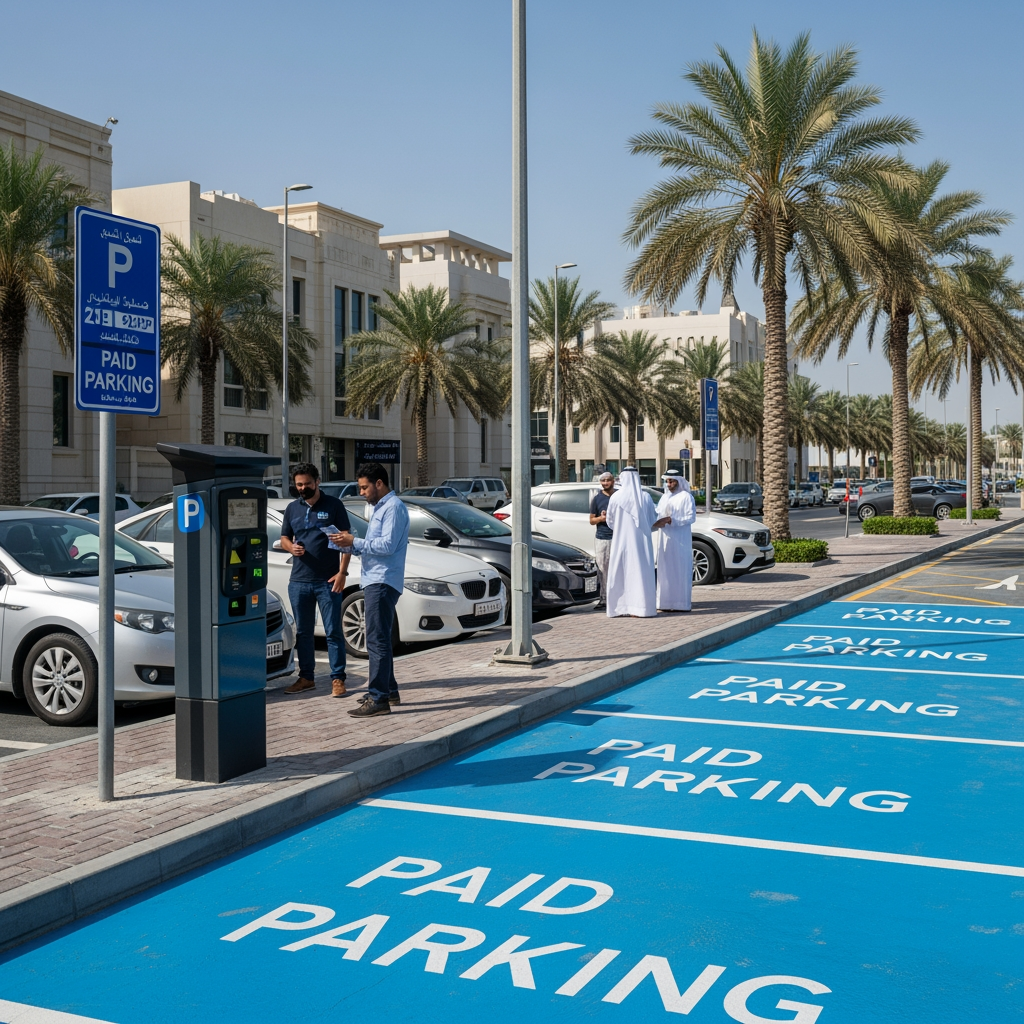 Illustration for: Paid Parking Launches in Abu Dhabi's Al Shahamah