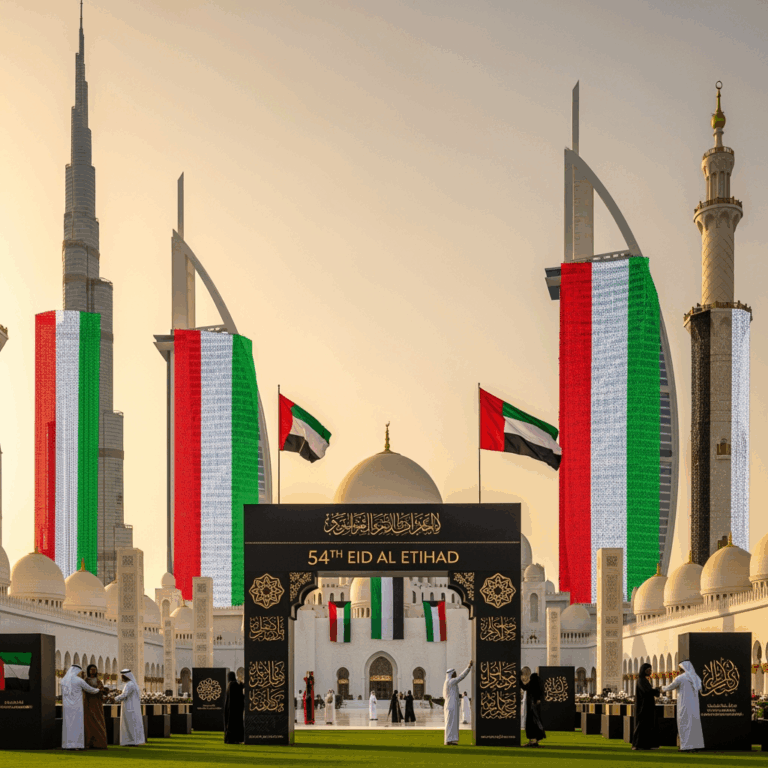 Illustration for: UAE Prepares for 54th Eid Al Etihad Celebration