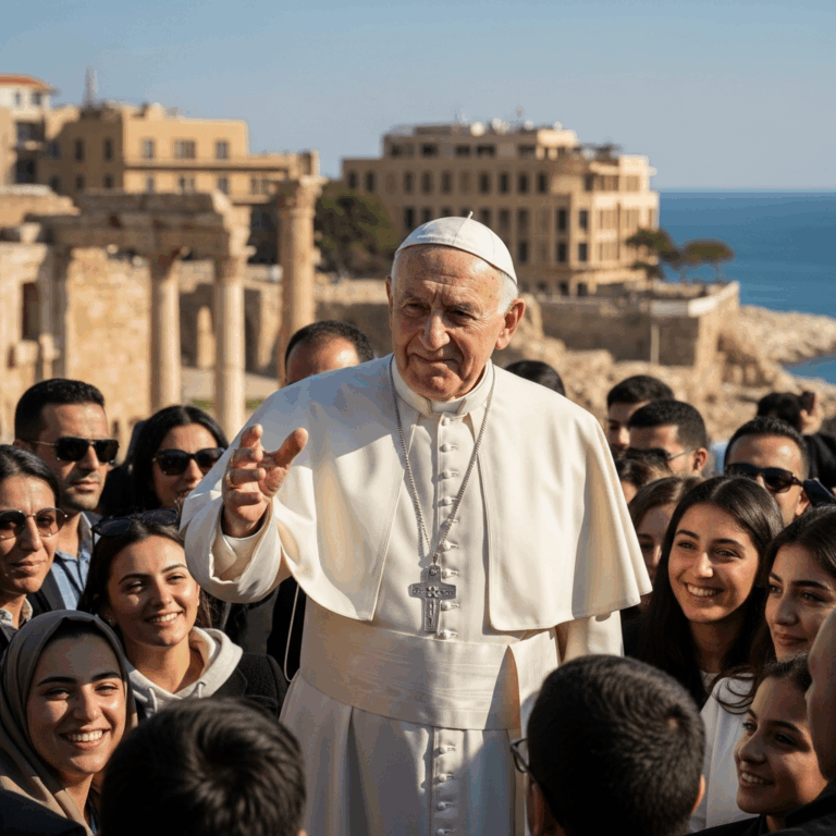 Illustration for: Pope Leo XIV Promotes Peace on Lebanon Visit