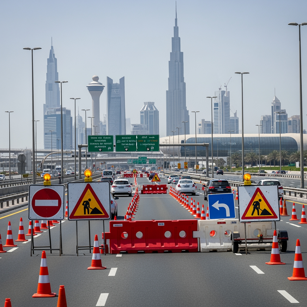 Illustration for: Temporary Closure Alert on Airport Road in Dubai