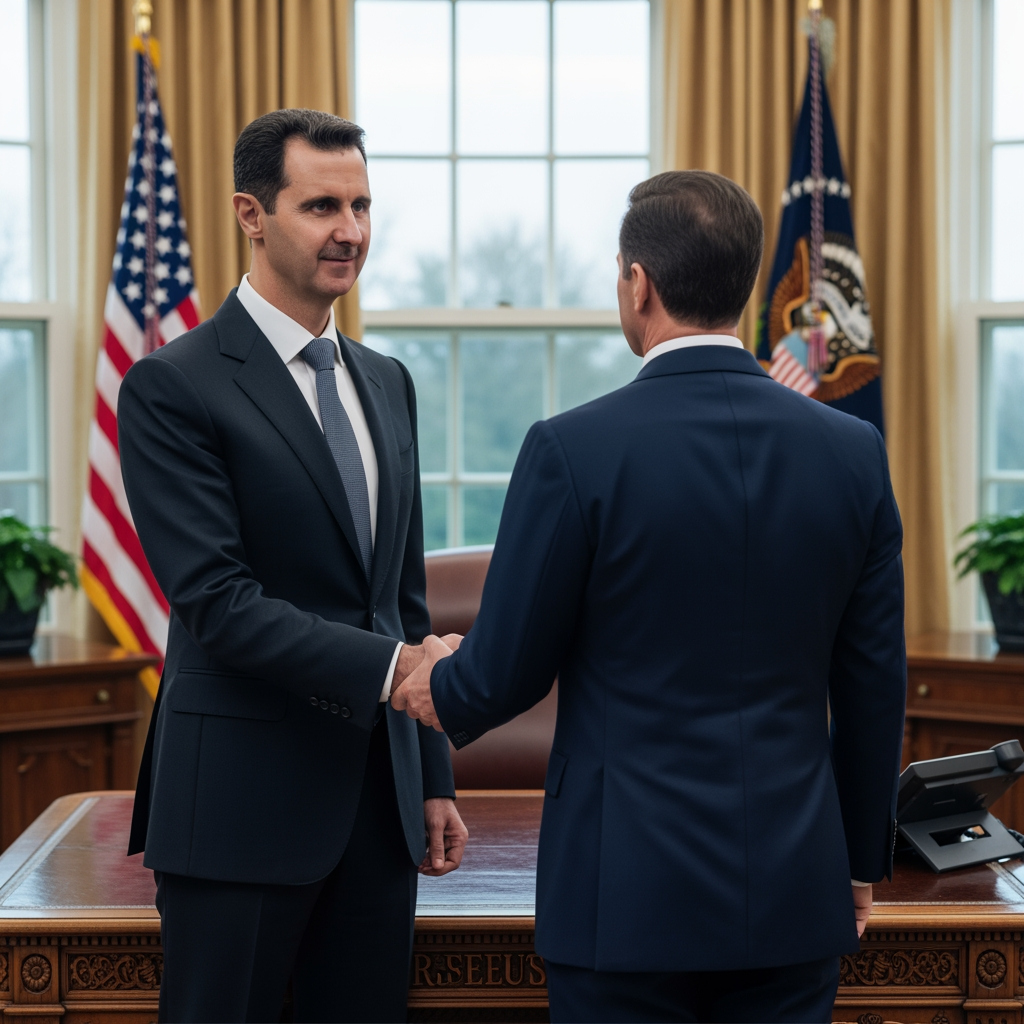 Illustration for: Syrian President's Historic Visit to Washington