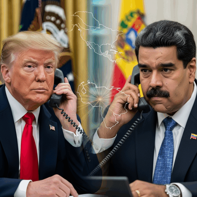 Illustration for: Trump and Maduro's Phone Call and Regional Tensions