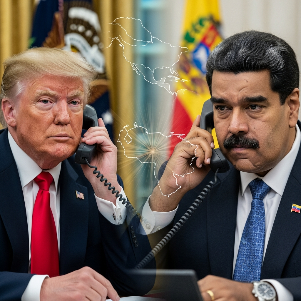 Illustration for: Trump and Maduro's Phone Call and Regional Tensions