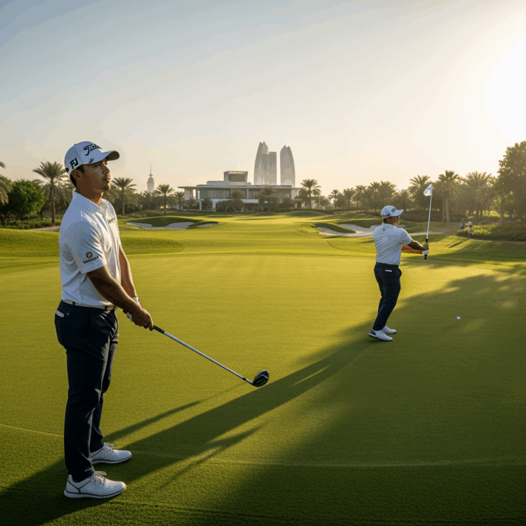 Illustration for: Aaron Rai Leads Abu Dhabi HSBC Championship
