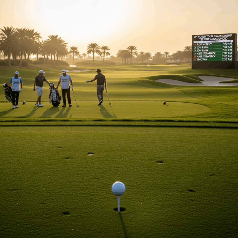 Illustration for: DP World Tour Championship: Tee Times Announced