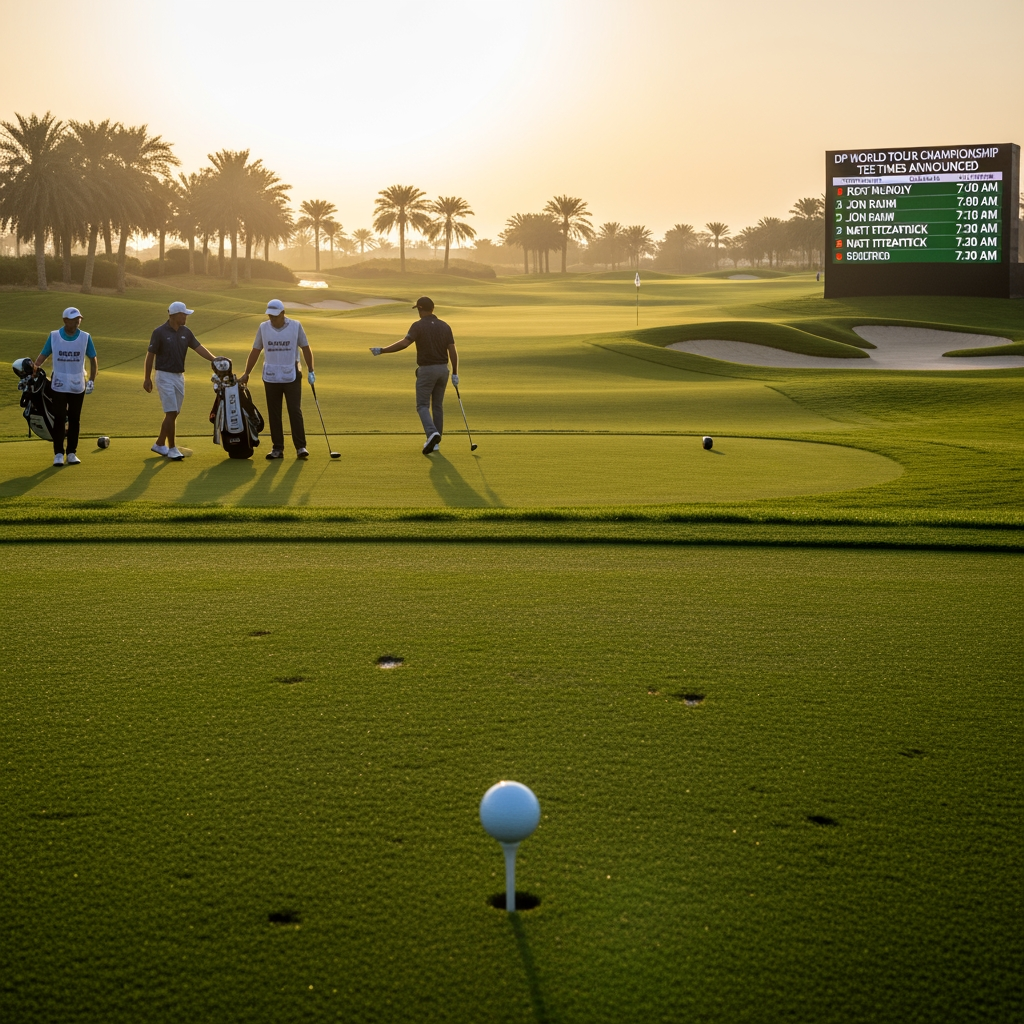 Illustration for: DP World Tour Championship: Tee Times Announced