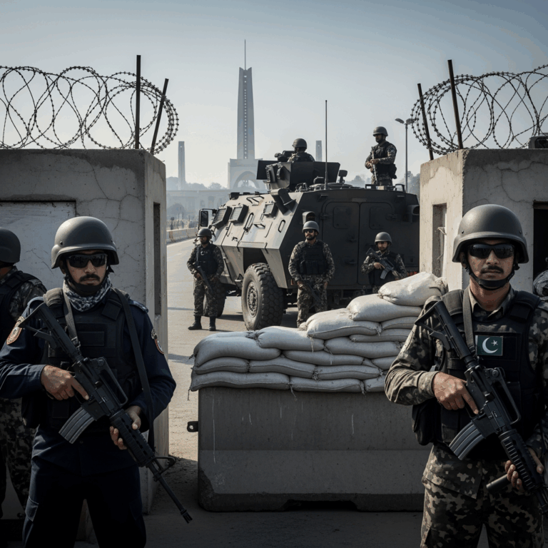 Illustration for: Security Tightened in Islamabad After Deadly Bombing