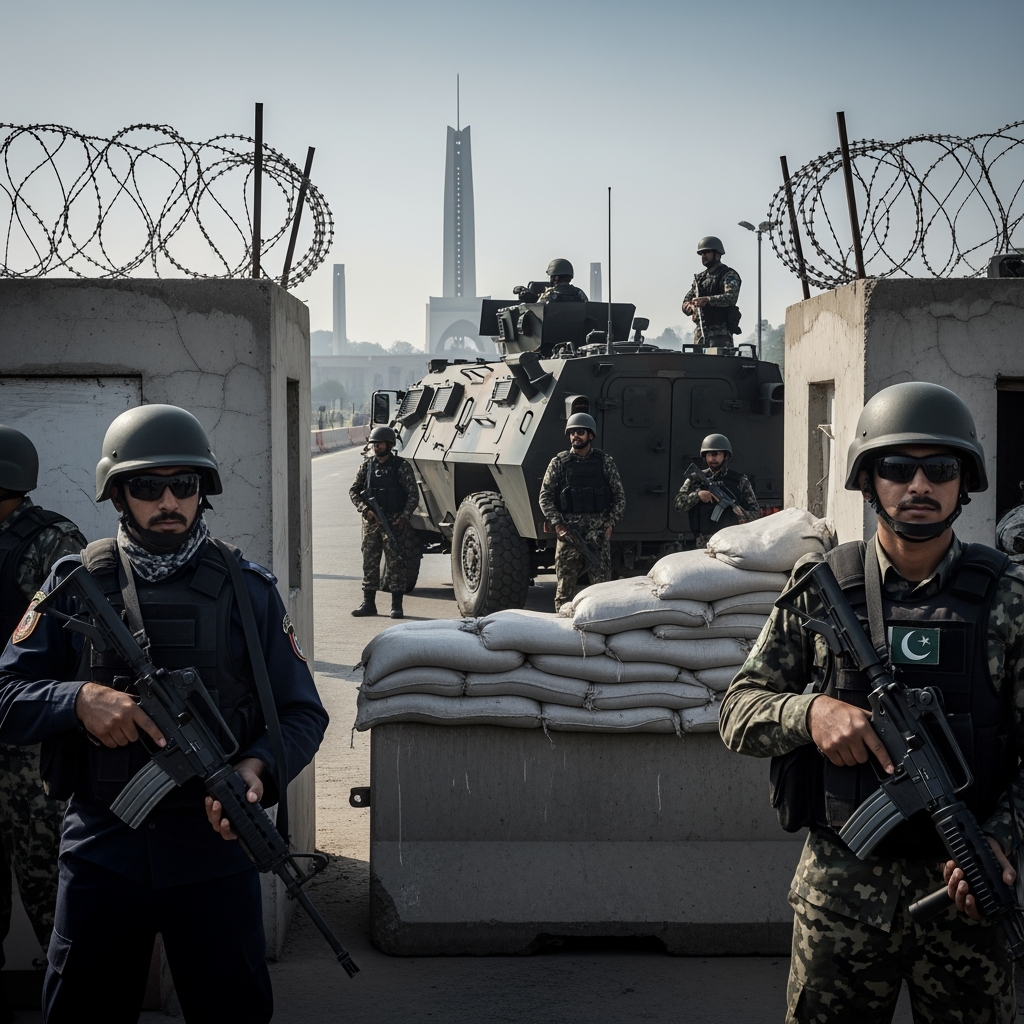 Illustration for: Security Tightened in Islamabad After Deadly Bombing