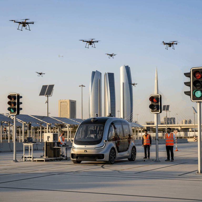 Illustration for: Abu Dhabi: A Global Hub for Autonomous Tech Testing