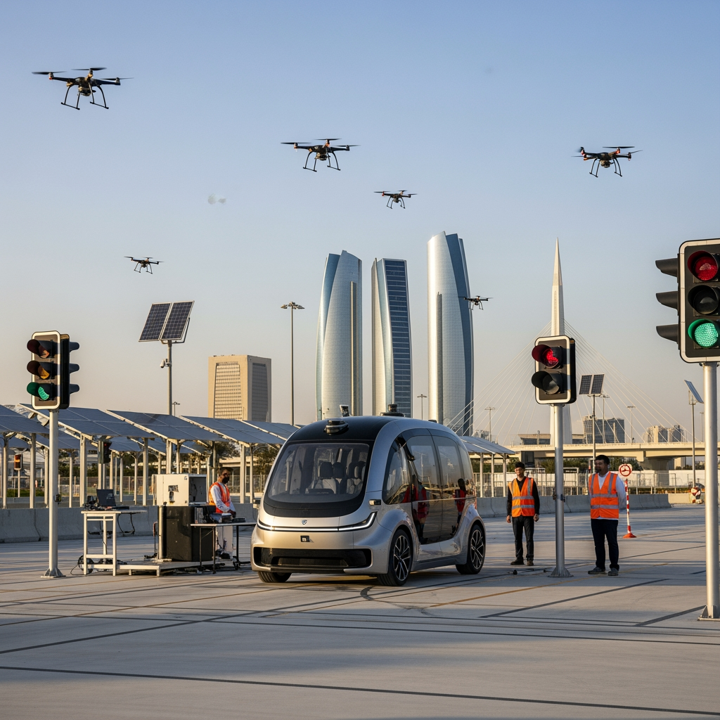 Illustration for: Abu Dhabi: A Global Hub for Autonomous Tech Testing