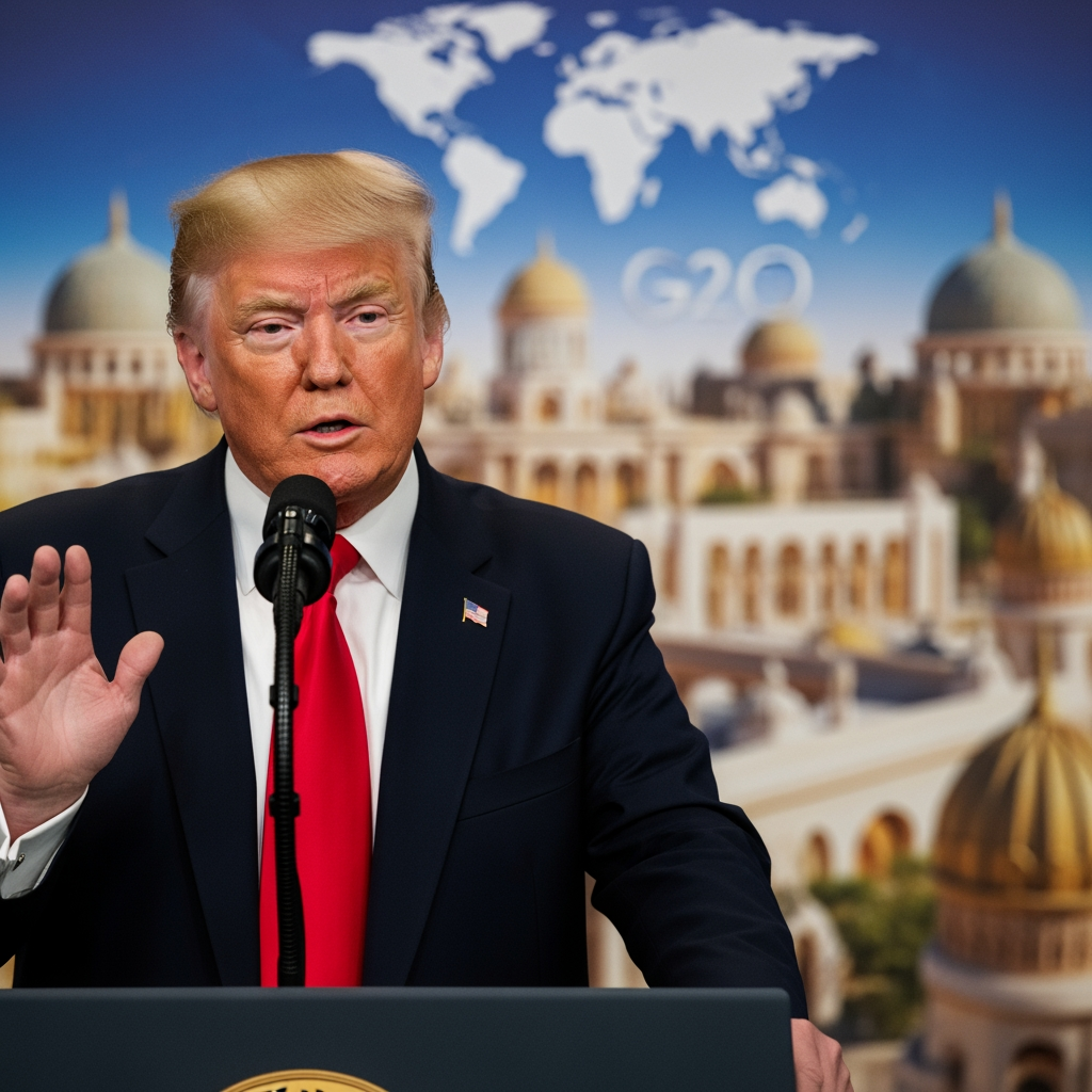 Illustration for: Trump Criticizes G20 Summit Location