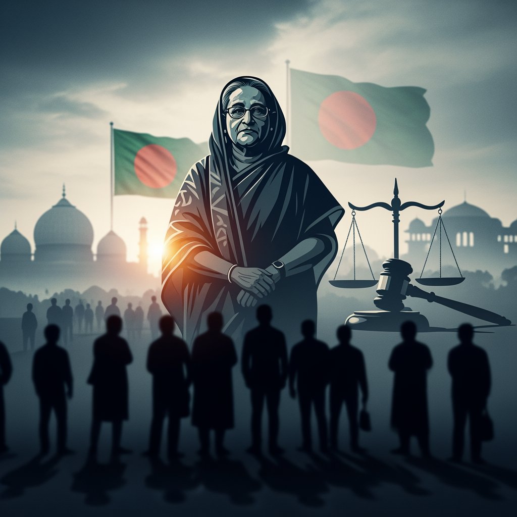 Illustration for: Bangladesh Awaits Verdict in Hasina's Trial